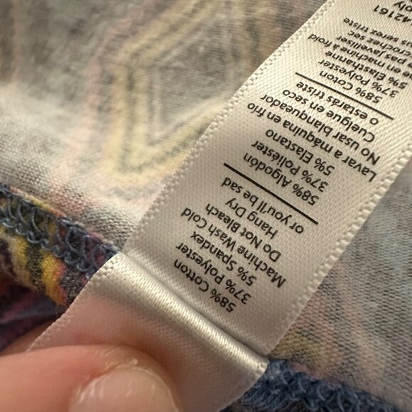 LulaRoe Womens Medium Blue Striped Classic T Shirt Scoop Neck Short Sleeve - Picture 8 of 9